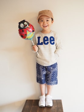 「LAGOM（LAGOM）のアイテム（キャップ）」を使った、*＊キナリ＊*さん（キッズ・100cm）の春コーディネート