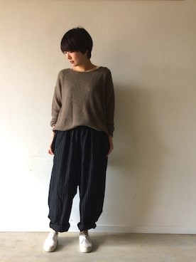 「ichi（イチ）のアイテム」を使った、okunoさん（レディース・160cm）の秋コーディネート