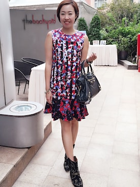 「Peter Pilotto（-）のアイテム（ワンピース、レッド系）」を使った、natnatさん（レディース・165cm）の秋コーディネート