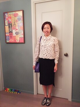 「CLUB MONACO（クラブモナコ）のアイテム（シャツ/ブラウス、ホワイト系）」を使った、natnatさん（レディース・165cm）の秋コーディネート
