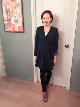 「aalisのアイテム（テーラードジャケット、グリーン系）」を使った、natnatさん（レディース・165cm）の秋コーディネート
