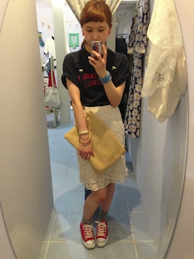 「コンバース（オールスター）」｜Awimasさん（レディース・161cm）の夏コーディネート
