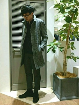 「HIGH STREET（ハイストリート）のアイテム（その他アウター）」を使った、KOBさん（メンズ・171cm）の秋コーディネート