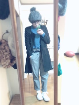 「URBAN RESEARCH ROSSO WOMEN（アーバンリサーチ　ロッソ）のアイテム（ノーカラージャケット）」を使った、mariさん（レディース・158cm）の冬コーディネート