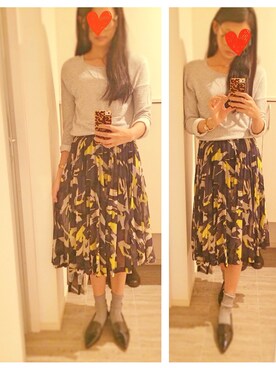 「くつした」｜「アイテム（スウェット）」を使った、うえむら あやのさん（レディース・165cm）の秋コーディネート