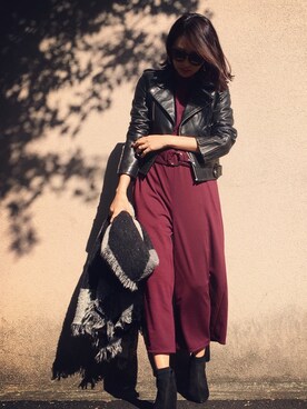 うえむら あやのさん（レディース・165cm）の秋コーディネート