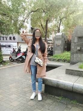 「アイテム（トレンチコート）」を使った、ㄆㄐさん（レディース・156cm・10代）の春コーディネート