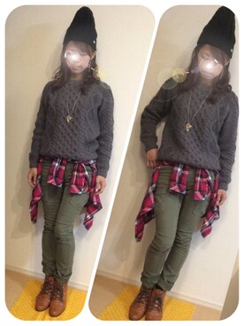 「TREASURE TOPKAPI（トレジャートプカピ）のアイテム」を使った、caoさん（レディース・158cm）の冬コーディネート