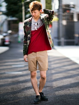 「TOPMAN（トップマン）のアイテム（ジャケット/アウター）」を使った、TOPMAN スタッフさん（メンズ・178cm）の夏コーディネート