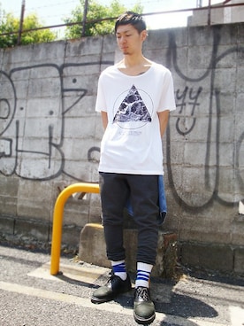 「TOPMAN（トップマン）のアイテム」を使った、TOPMAN スタッフさん（メンズ・178cm）の夏コーディネート