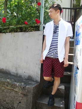 「TOPMAN（トップマン）のアイテム」を使った、TOPMAN スタッフさん（メンズ・178cm）の夏コーディネート