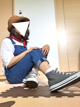 「GU（ジーユー）のアイテム（つなぎ/オールインワン）」を使った、iccoさん（レディース・149cm）の春コーディネート
