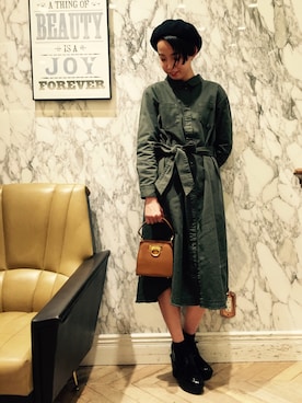 「LILY BROWN（リリーブラウン）のアイテム（その他シューズ）」を使った、akari suzukiさん（レディース・164cm）の冬コーディネート