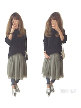 ♡ᵕ̈ m *⑅୨୧さん（レディース・168cm）の冬コーディネート