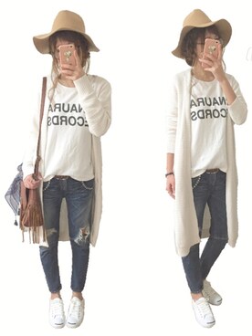 ♡ᵕ̈ m *⑅୨୧さん（レディース・168cm）の春コーディネート