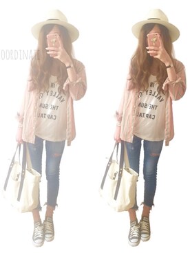 ♡ᵕ̈ m *⑅୨୧さん(レディース・167cm)の春コーディネート