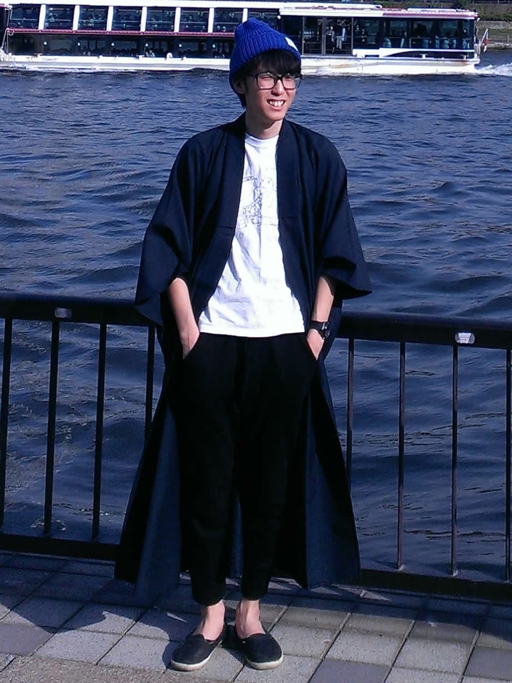 「UNIQLO、無印良品、着物、MAISON LABICHE、SHIPS JET BLUE」｜「SHIPS JET BLUEのJB: カラーニットキャップ / made in Japan（ニットキャップ/ビーニー、ブルー系）」を使った、JetstreamCinyeahさん（メンズ・175cm）の春コーディネートの1枚目の写真
