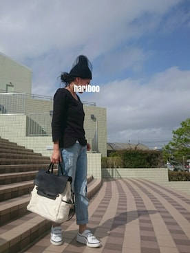 「vin（ヴィン）のアイテム（バッグ）」を使った、haribooさん（レディース・161cm）の春コーディネート