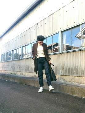 「Doシンプル部」｜「アイテム（チェスターコート）」を使った、haribooさん（レディース・161cm）の冬コーディネート