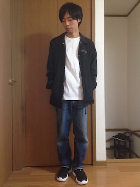 「A.P.C.」｜「アイテム（ナイロンジャケット）」を使った、平太郎さん（メンズ・168cm）の秋コーディネート