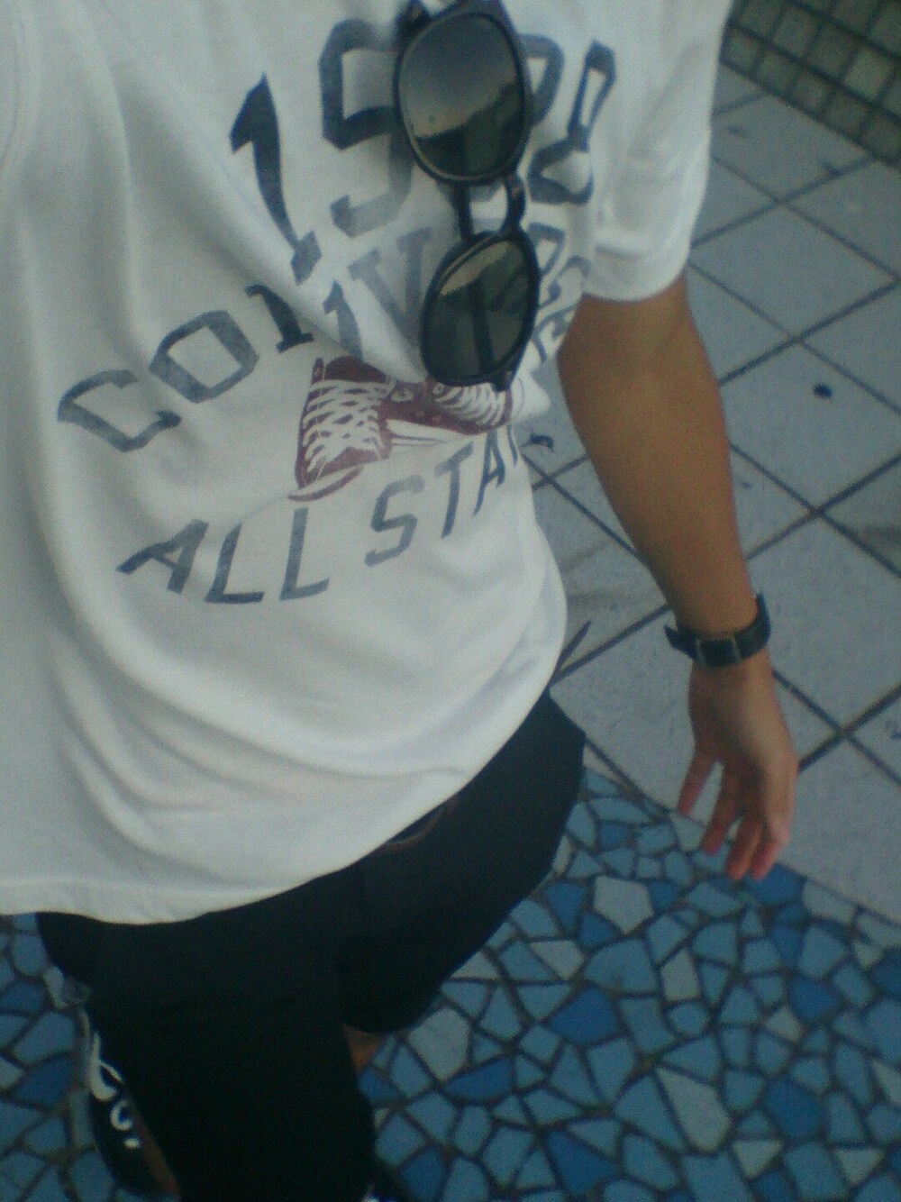 「converse、NIKE、Calvin Klein」｜「NIKEのBAYFLOW／【NIKE(ナイキ)】CHALLENGER（スニーカー、ブラック系）」を使った、拓海さん（メンズ・170cm）の夏コーディネートの1枚目の写真