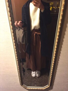 「NANO universe（ナノユニバース）のアイテム（ダッフルコート）」を使った、かなえさん（レディース・157cm）の秋コーディネート
