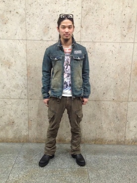 「B'2nd（ビーセカンド）のアイテム（デニムジャケット）」を使った、B'2ndSHINJUKUさん（メンズ・176cm）の春コーディネート