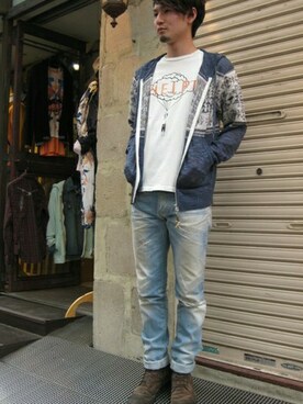 「B'2nd（ビーセカンド）のアイテム（パーカー）」を使った、B'2ndSHINJUKUさん（メンズ・173cm）の春コーディネート
