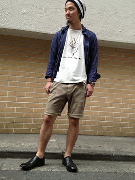 「B'2nd（ビーセカンド）のアイテム（帽子）」を使った、B'2ndSHINJUKUさん（メンズ・176cm）の夏コーディネート