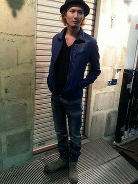 「B'2nd（ビーセカンド）のアイテム（ライダースジャケット）」を使った、B'2ndSHINJUKUさん（メンズ・173cm）の秋コーディネート