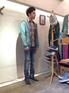「B'2nd（ビーセカンド）のアイテム（パーカー）」を使った、B'2ndSHINJUKUさん（メンズ・173cm）の春コーディネート