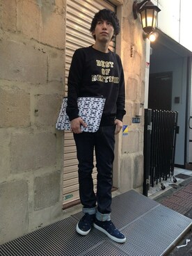 「B'2nd（ビーセカンド）のアイテム（スウェット）」を使った、B'2ndSHINJUKUさん（メンズ・173cm）の秋コーディネート
