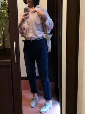 「index（インデックス）のアイテム（モカシン/デッキシューズ、グレー系）」を使った、モーシャンさん（レディース・161cm）の夏コーディネート