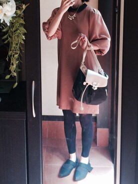 「YECCA VECCA（イェッカヴェッカ）のアイテム（ワンピース、ベージュ系）」を使った、モーシャンさん（レディース・161cm）の夏コーディネート