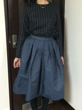 「Te chichi（テチチ）のアイテム（シャツ/ブラウス、ブラック系）」を使った、モーシャンさん（レディース・161cm）の冬コーディネート