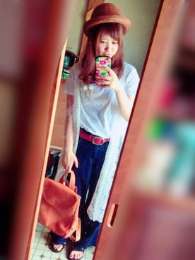 「shuca（シュカ）のアイテム（帽子）」を使った、koroღさん（レディース・159cm）の夏コーディネート