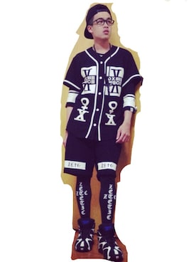 「UNIF」｜「アイテム（ジャージ）」を使った、Dannyさん（メンズ・168cm）の夏コーディネート