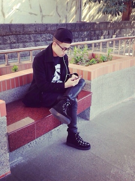 「UNIF（ユニフ）のアイテム（キャップ）」を使った、Dannyさん（メンズ・168cm）の夏コーディネート