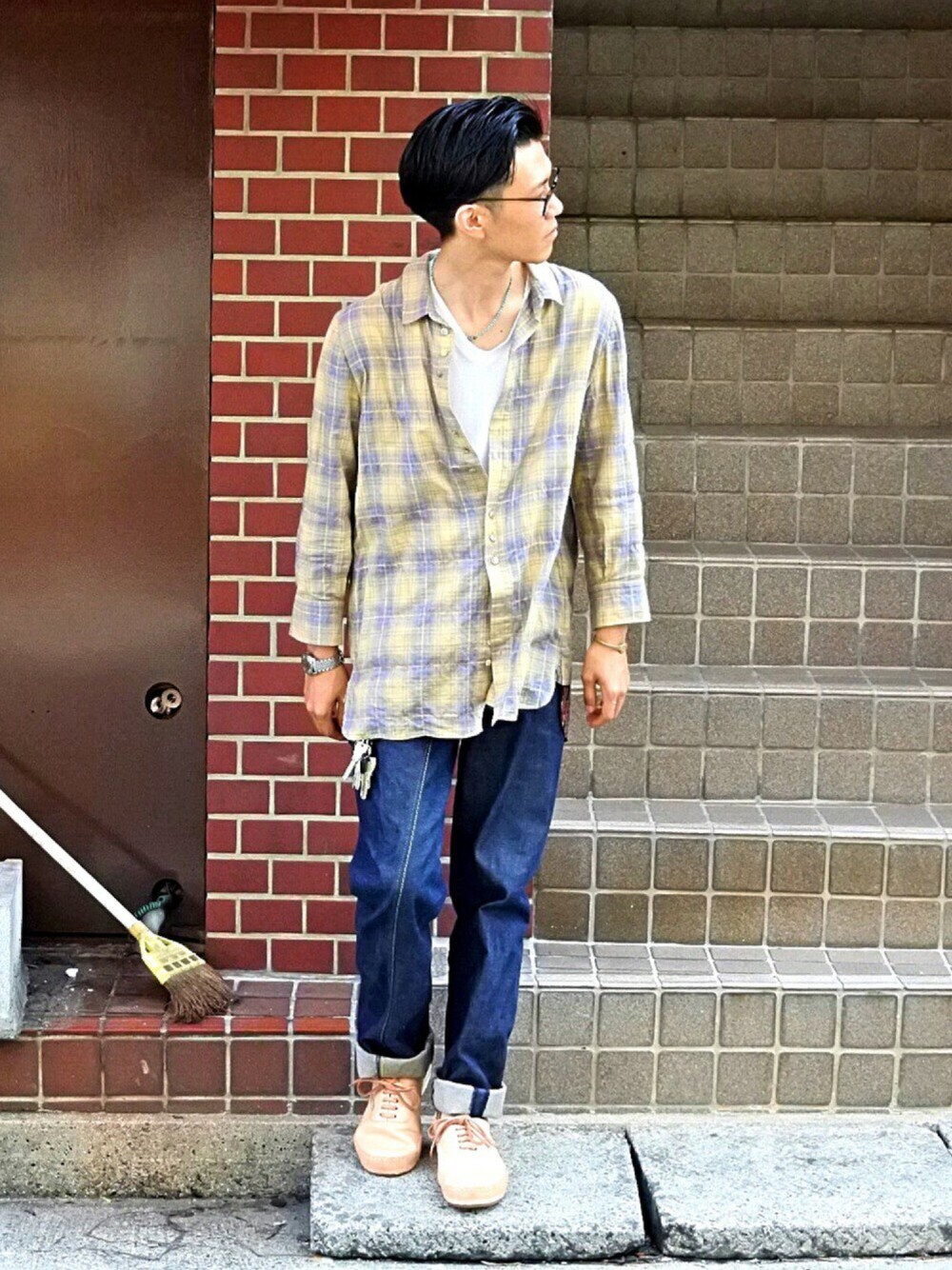 TAISHI NOBUKUNIのデニムパンツを使った人気ファッション