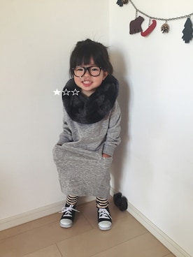 「uu」｜「アイテム（ワンピース/ドレス）」を使った、SL2さん（キッズ・90cm）の秋コーディネート