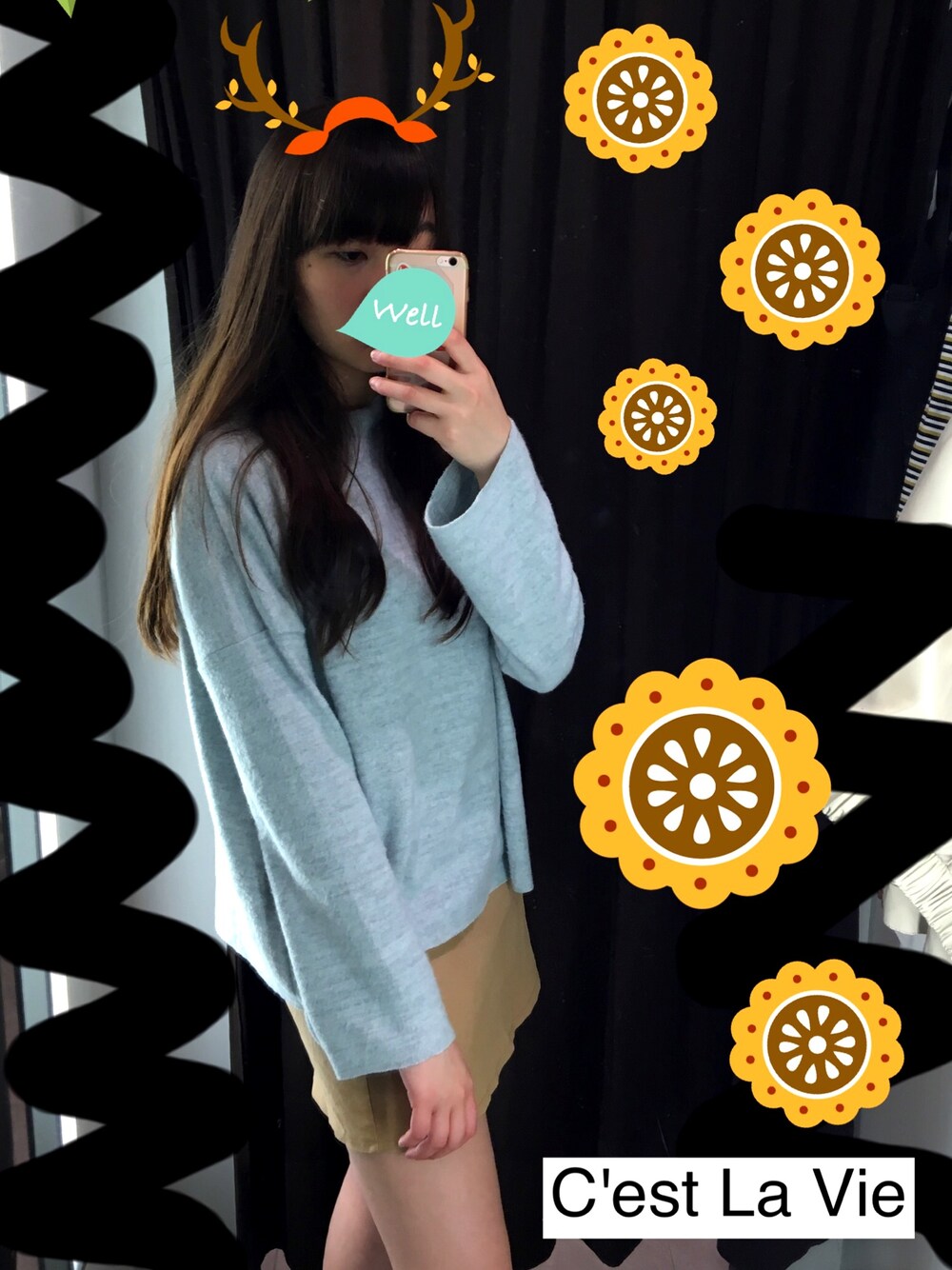 「ZARA、long sleeve」｜「ZARAのアイテム（シャツ/ブラウス、ブルー系）」を使った、ccさん（レディース・160cm）の夏コーディネートの1枚目の写真