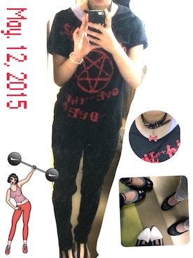 「HELL CAT PUNKS（ヘルキャットパンクス）のアイテム（ネックレス）」を使った、maple-chanさん（レディース・154cm）の春コーディネート