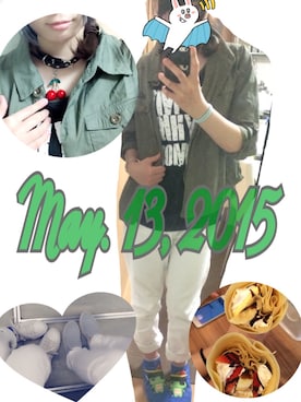 「HELL CAT PUNKS（ヘルキャットパンクス）のアイテム（ネックレス）」を使った、maple-chanさん（レディース・154cm）の春コーディネート