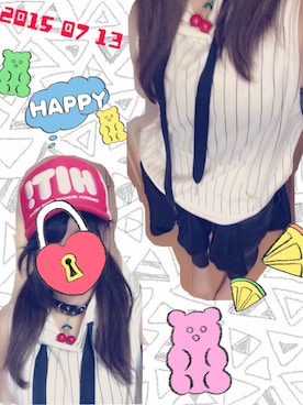 「HELL CAT PUNKS（ヘルキャットパンクス）のアイテム（ネックレス）」を使った、maple-chanさん（レディース・154cm）の夏コーディネート