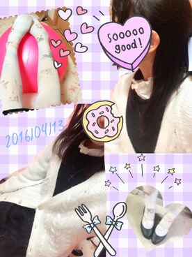 「アイテム（タイツ/ストッキング、ブルー系）」を使った、maple-chanさん（レディース・154cm）の春コーディネート