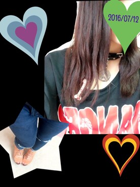 「HELL CAT PUNKS（ヘルキャットパンクス）のアイテム（トップス）」を使った、maple-chanさん（レディース・154cm）の夏コーディネート