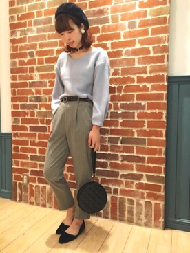 「シャギー」｜「アイテム（ハンチング/ベレー帽）」を使った、☆さん（レディース・168cm）の秋コーディネート