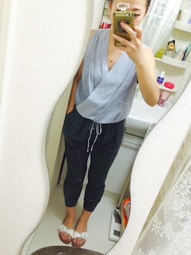「スエット」｜「アイテム（オールインワン・サロペット）」を使った、ayumiさん（レディース・155cm）の夏コーディネート