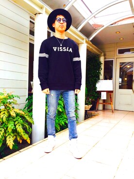 「VISSLA（ヴィスラ）のアイテム」を使った、しゅーさんさん（メンズ・170cm）の秋コーディネート