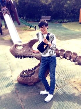 「アイテム（ボディバッグ/ウエストポーチ）」を使った、sekinooo!!!!さん（メンズ・178cm）の春コーディネート